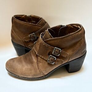 b.o.c. Born | Heeled Leather Ankle Booties - Women's 8/39, Brown/Black